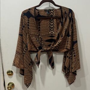Forever 21 Brown and Black Patterned Blouse